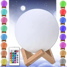 Настільний 3D-нічник-лампа з RGB-підсвіткою і пультом Magic Moon Білий