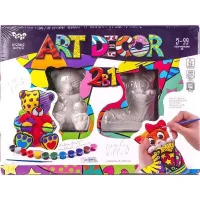 Набір гіпсових фігурок для розмальовки з фарбами українською ART DECOR в упаковці 1