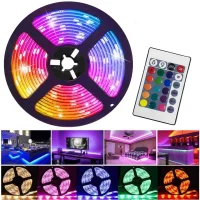 Світлодіодна стрічка RGB 5м з пультом керування 5050 12В Світлодіодна стрічка 16 кольорів підсвічування