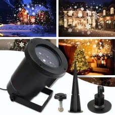 Новорічний лазерний проектор з 12 слайдами та поворотним патроном від мережі PIC-07-12