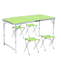 Набір стіл складаний та стільці (1+4) зелений 1200х600х700 TABLE-004