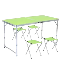Набір стіл складаний та стільці (1+4) зелений 1200х600х700 TABLE-004