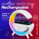 Бездротовий зарядний пристрій з лампою та будильником Smart LED RGB Night Light AS-K10