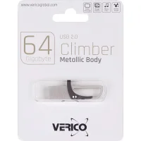 Флешка для зберігання інформації Verico USB 64Gb Climber Gray 1UDOV-RFGY63-NN 603211 Сірий в упаковці 1 шт