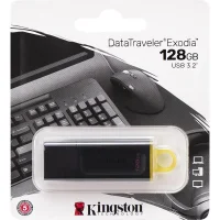 Флешка для зберігання інформації Kingston USB 128Gb DT Exodia Black/Yellow USB 3.2 309928 Чорний в упаковці 1 шт