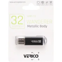 Флешка для зберігання інформації Verico USB 32Gb Wanderer Black 600678 Чорна в упаковці 1 шт