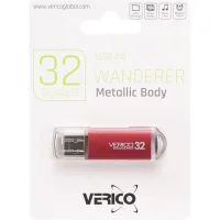 Флешка для зберігання інформації Verico USB 32Gb Wanderer Red 600715 Червона в упаковці 1 шт