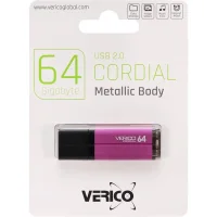 Флешка для зберігання інформації Verico USB 64Gb Cordial Pink 601446 Рожева в упаковці 1 шт