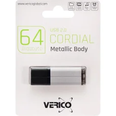 Флешка для зберігання інформації Verico USB 64Gb Cordial Silver 601415 Сіра в упаковці 1 шт