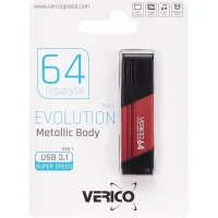 Флешка для зберігання інформації Verico USB 64Gb MKII Cardinal Red USB 3.1 603846 Червона в упаковці 1 шт