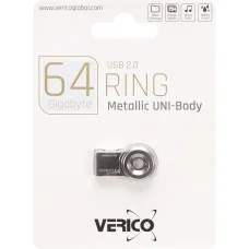 Флешка для зберігання інформації Verico USB 64Gb Ring Silver 603495 Сірий в упаковці 1 шт