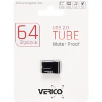 Флешка для зберігання інформації Verico USB 64Gb Tube Black 602351 Чорний в упаковці 1 шт