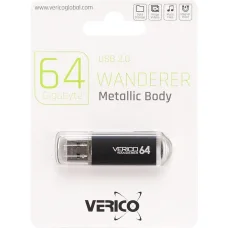 Флешка для зберігання інформації Verico USB 64Gb Wanderer Black 600739 Чорний в упаковці 1 шт