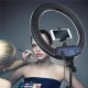 Кільцева LED лампа RL-18 II 45см 55Вт USB WiFi Bluetooth кріплення для телефону та фотоапарата пульт сумка