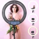 Кільцева LED лампа RL-18 II 45см 55Вт USB WiFi Bluetooth кріплення для телефону та фотоапарата пульт сумка
