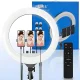 Кільцева LED лампа 45см із 3 тримачами, пультом ДК та USB-портами RL-18