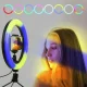 Кільцева світлодіодна RGB лампа MJ36 3 кріплення для телефону з керуванням на дроті 36 см