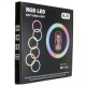 Кільцева світлодіодна RGB лампа MJ36 3 кріплення для телефону з керуванням на дроті 36 см