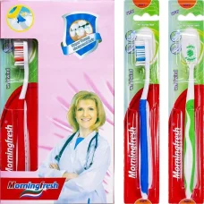 Пластикові зубні щітки із синтетичною щетиною 18,5 см Morningfresh 708 в упаковці 12 шт