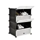 Шафа пластикова для взуття Storage Cube Cabinet А1-4 Чорний Полиця для взуття 4-х ярусна