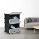 Шафа пластикова для взуття Storage Cube Cabinet А1-4 Чорний Полиця для взуття 4-х ярусна