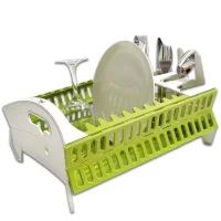 Сушарка для посуду настільна пластикова Collapsible Dish Rack Зелений