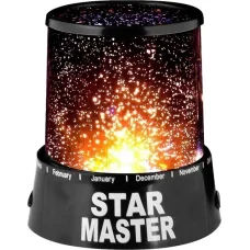 Ночник Star Master проектор зоряного неба на батарейках та адаптер від мережі 220 В Чорний