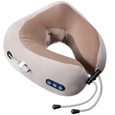Подушка масажна для шиї з вібрацією та розминанням U-Shaped Massage Pillow Електричний масажер для шиї