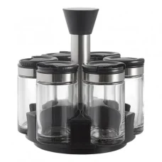 Набір баночок для спецій на підставці Spice ACK Set OT-108 6 шт Органайзер настільний для спецій