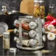 Набір баночок ємностей для спецій на підставці на 12 штук Spice Carousel RD-15 Срібляста