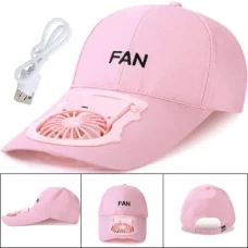 Охолоджувальна сонцезахисна кепка з вентилятором Fan RS-75 Рожевий