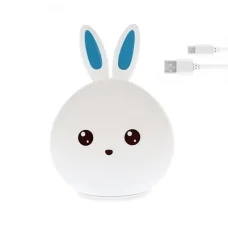 Силіконовий дитячий нічник LED Rabbit Soft Touch Зайчик з вбудованим акумулятором