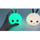 Силіконовий дитячий нічник LED Rabbit Soft Touch Зайчик з вбудованим акумулятором