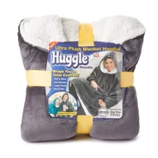 Толстовка плед з капюшоном та рукавами Huggle Hoodie оверсайз Сірий