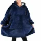 Толстовка плед з капюшоном та рукавами Huggle Hoodie оверсайз Синій