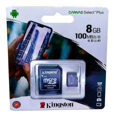 Карта пам'яті micro SDHC 8 GB Kingston class 10 UHS-1 з адаптером