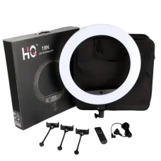Кільцева лампа HQ-18N 45 см з 3 тримачами для смартфона пультом та сумкою