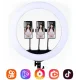 Кільцева лампа HQ-21N 55 см з 3 тримачами для смартфона пультом та сумкою на штативі 2 м