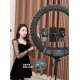 Кільцева лампа HQ-21N 55 см з 3 тримачами для смартфона пультом та сумкою на штативі 2 м