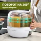 Диспенсер, що обертається, для сипучих продуктів зі зручним дозатором на 6 відділень і 5 кг круп