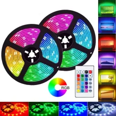 Світлодіодна стрічка для декору LED Mood Lights RGB стрічка 5 метрів з пультом та адаптером LED