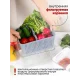 Пластиковий контейнер для зберігання продуктів 30*15*20 см зі знімним кошиком 630-8761 Білий