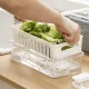 Пластиковий контейнер для зберігання продуктів 30*15*20 см зі знімним кошиком 630-8761 Білий