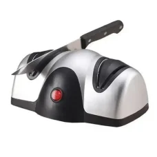 Подвійна електрична точила для ножів та ножиць від мережі Knife Shaper Срібляста