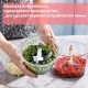 Ручний процесор-блендер із прозорою чашею на 1.5 л для м'яса овочів фруктів 261-2 Рожевий