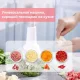 Ручний процесор-блендер із прозорою чашею на 1.5 л для м'яса овочів фруктів 261-2 Рожевий