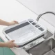 Настільна складна сушарка 42×32×12 см для посуду силіконова 117-030 Сіро-білий 1 шт