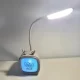Настільна лампа на акумуляторі горить до 7 годин з RGB підсвічуванням Hello Сірий
