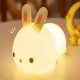 Силіконовий бездротовий LED світильник-нічник у вигляді Сплячого Кролика LK202309-29 з ефектом зміни кольору