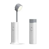 Настільна лампа-ліхтар із power bank та підставкою для телефону Master-7 Біла Бездротова лампа